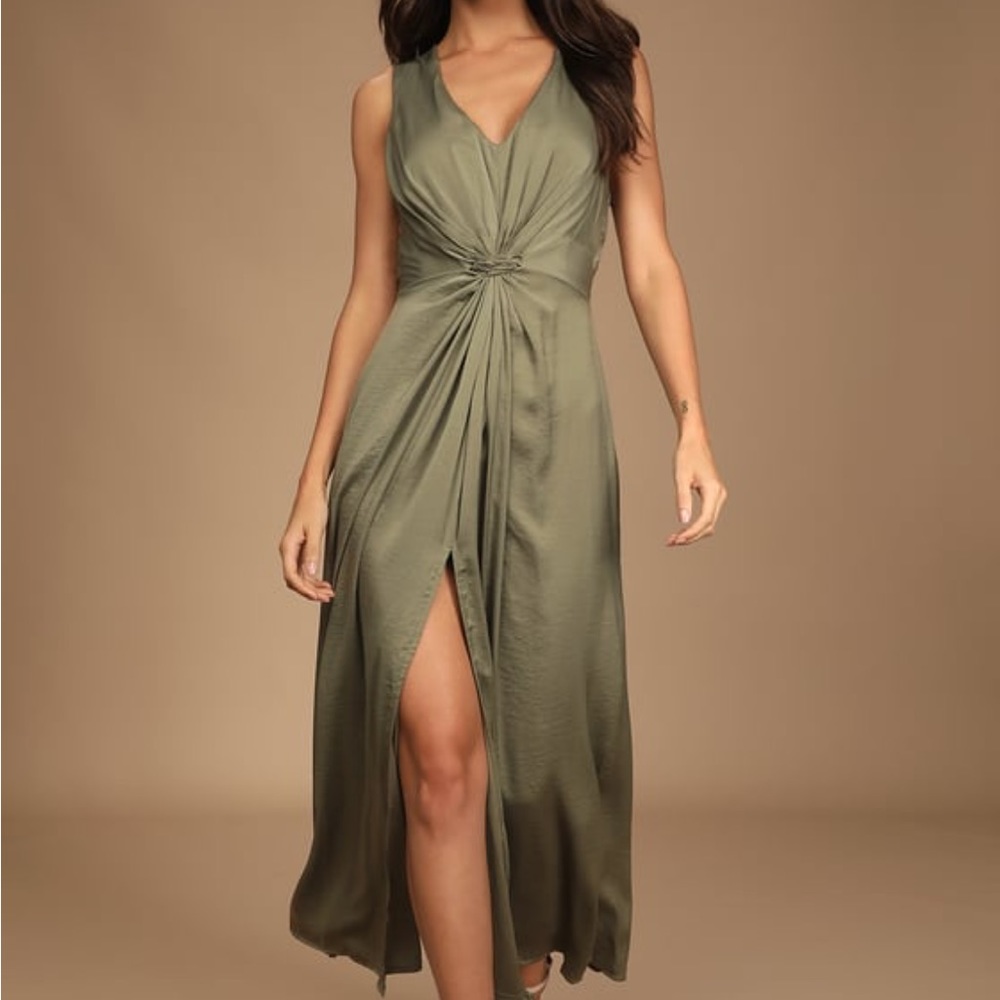 Olive Green Sleeveless Dress